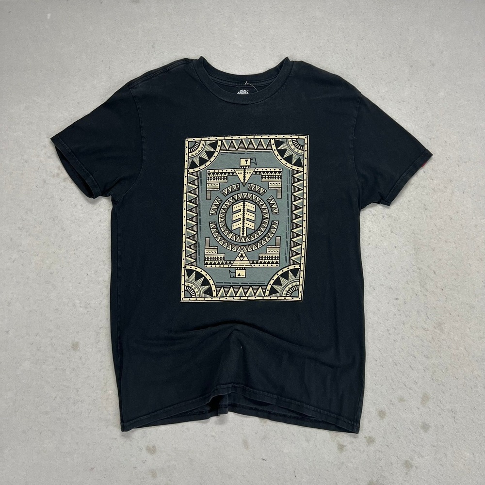 Element Mens Graphic T-Shirt‎ Black Regular Fit Cotton Tribal Tree Logo Size M